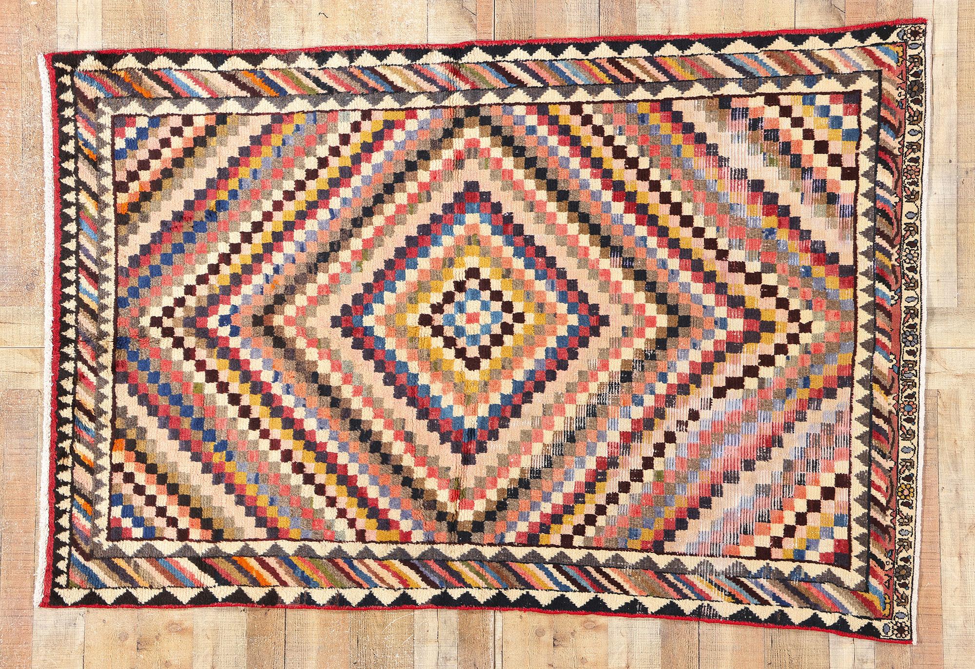 Vintage Persian Lori Diamond Teppich im Angebot 1