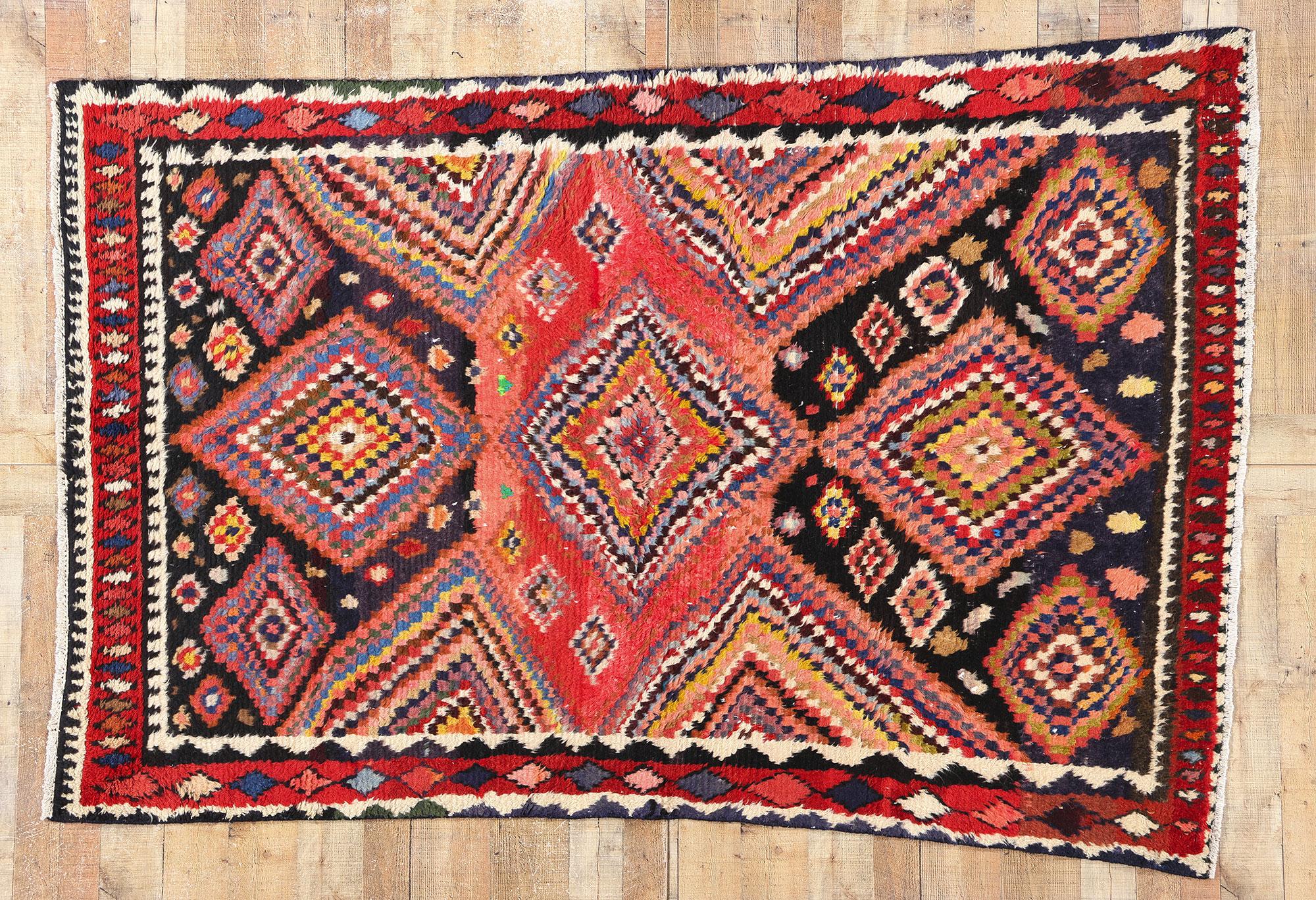 Vintage Persian Lori Diamond Teppich im Angebot 1