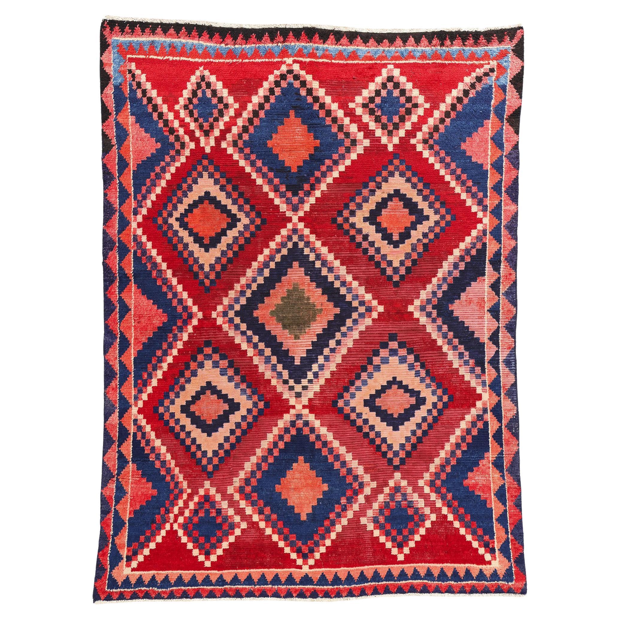 Vintage Persian Lori Diamond Teppich
