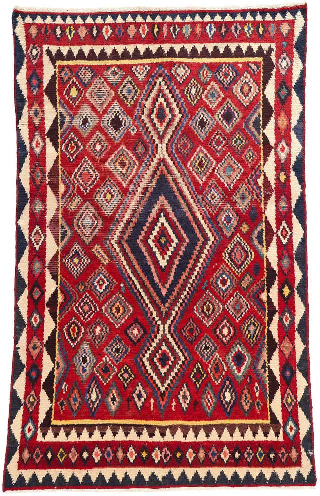 Large Antique Rug Diamond Pattern Vintage Persian Lori Diamond Carpet For Sale at 1stDibs