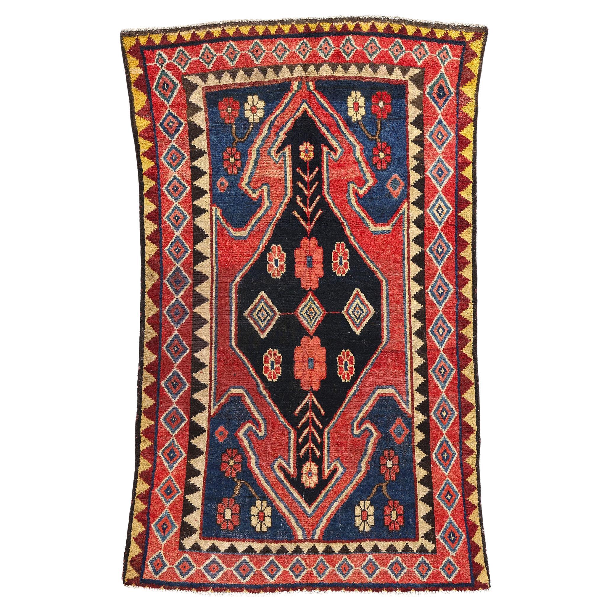 Vintage Persian Lori Floral Diamond Carpet