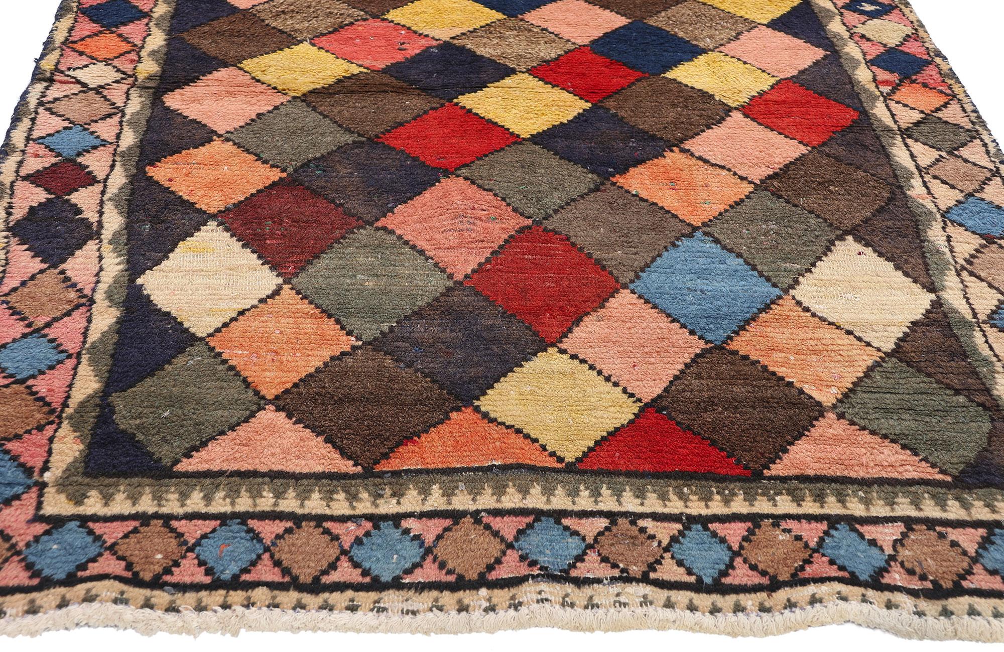 Perse Tapis persan Lori Harlequin Diamond des années 1960 en vente
