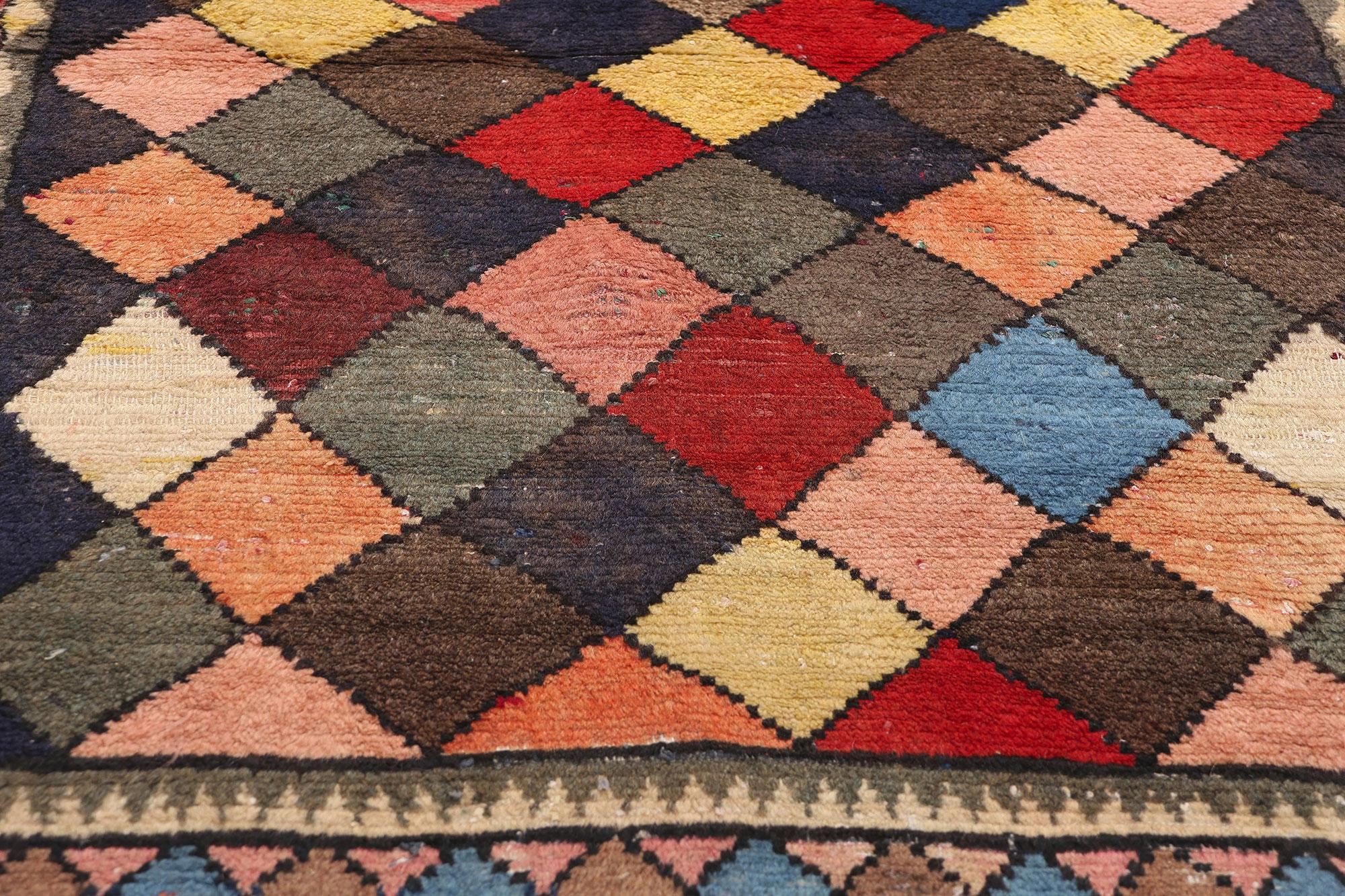 Noué à la main Tapis persan Lori Harlequin Diamond des années 1960 en vente