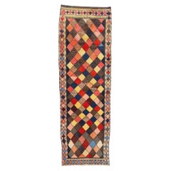 1960's Persian Lori Harlequin Diamond Carpet with Traditional Style