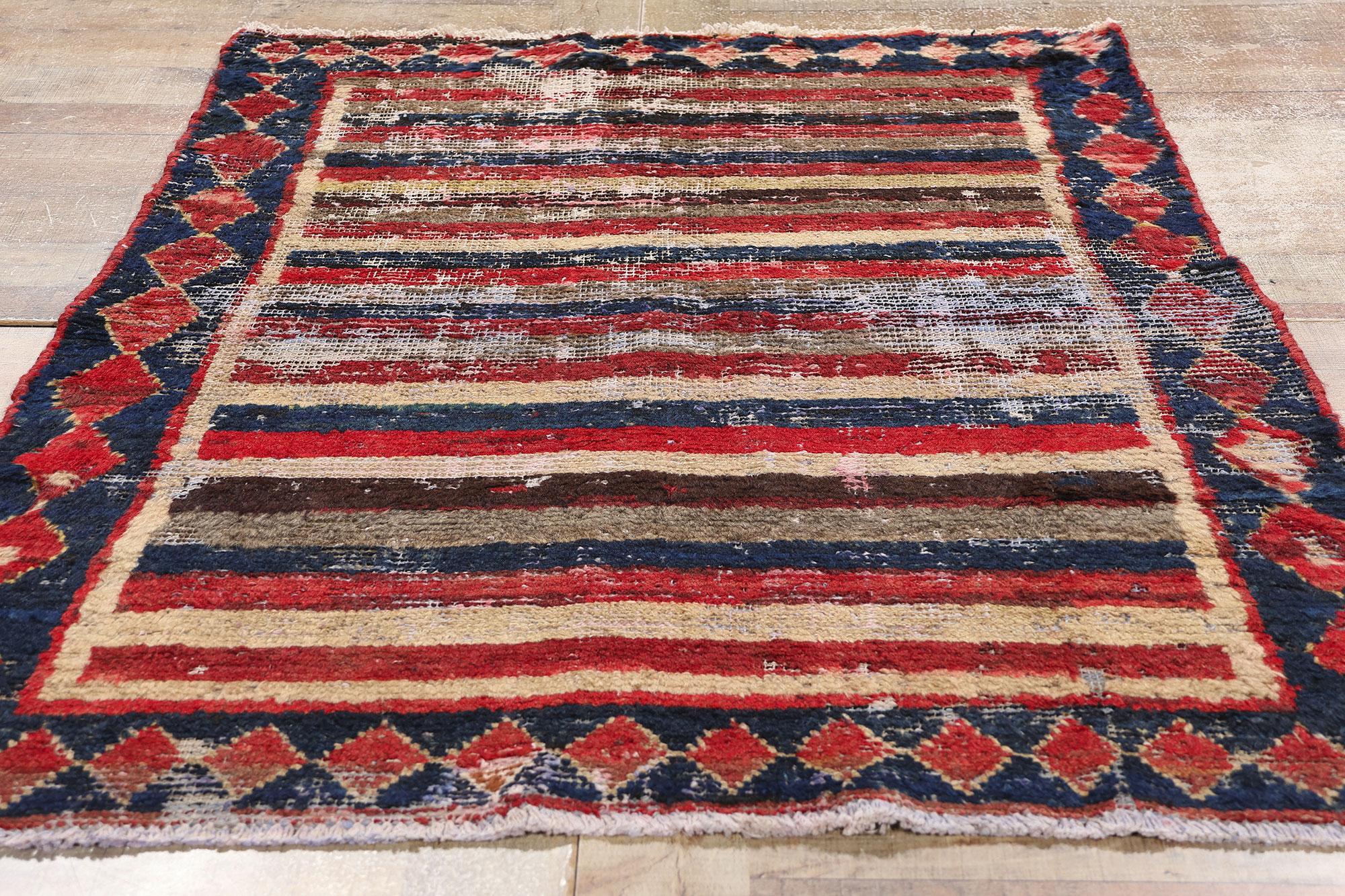 Vintage Persisch Lori Gestreifter Teppich im Angebot 1
