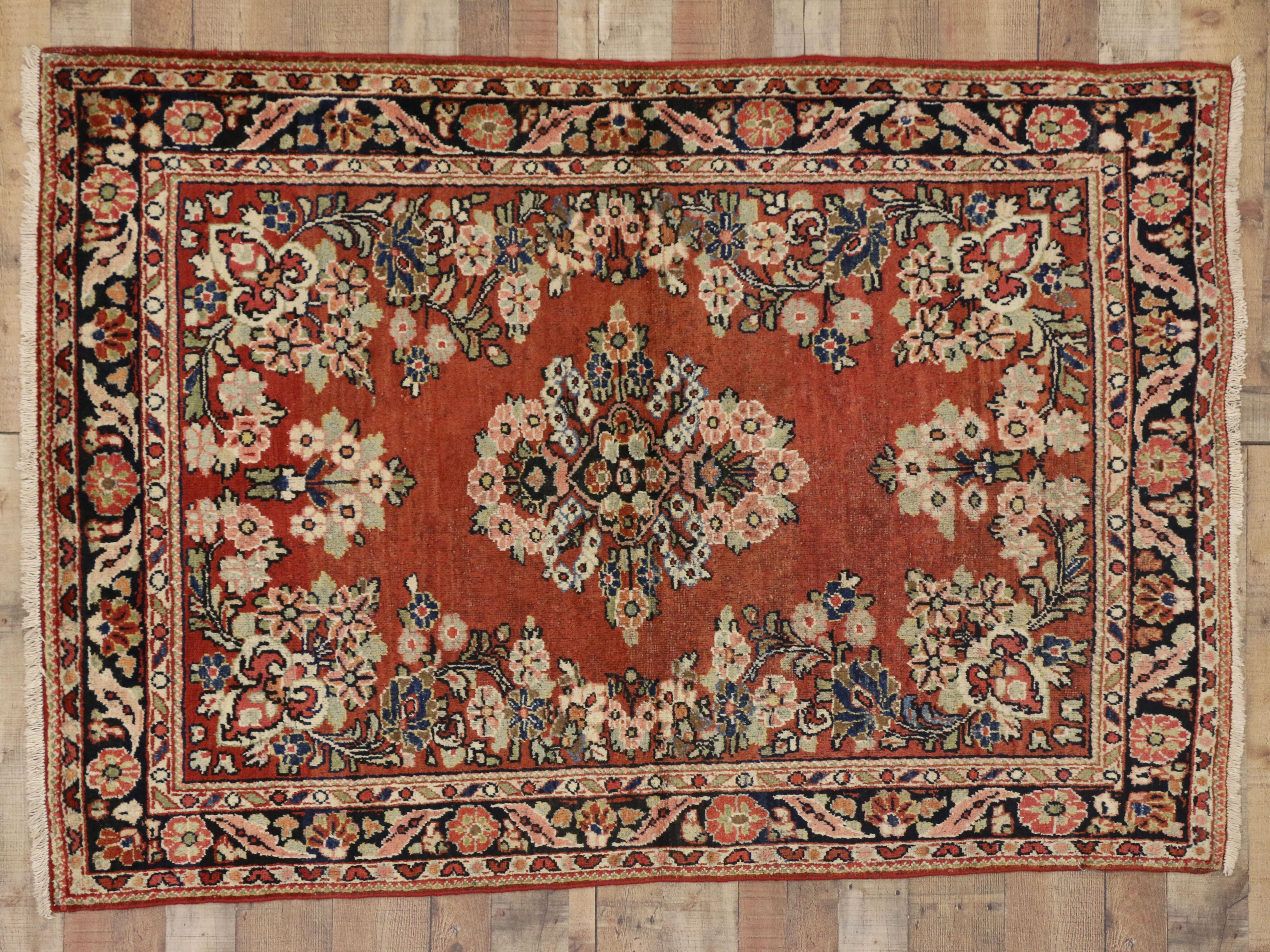 Vintage Persian Mahal Rug In Good Condition For Sale In Dallas, TX