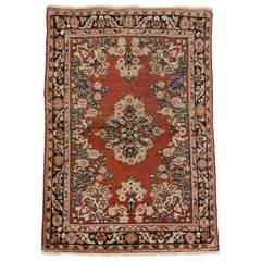 Vintage Persian Mahal Accent Rug with English Country Cottage Style