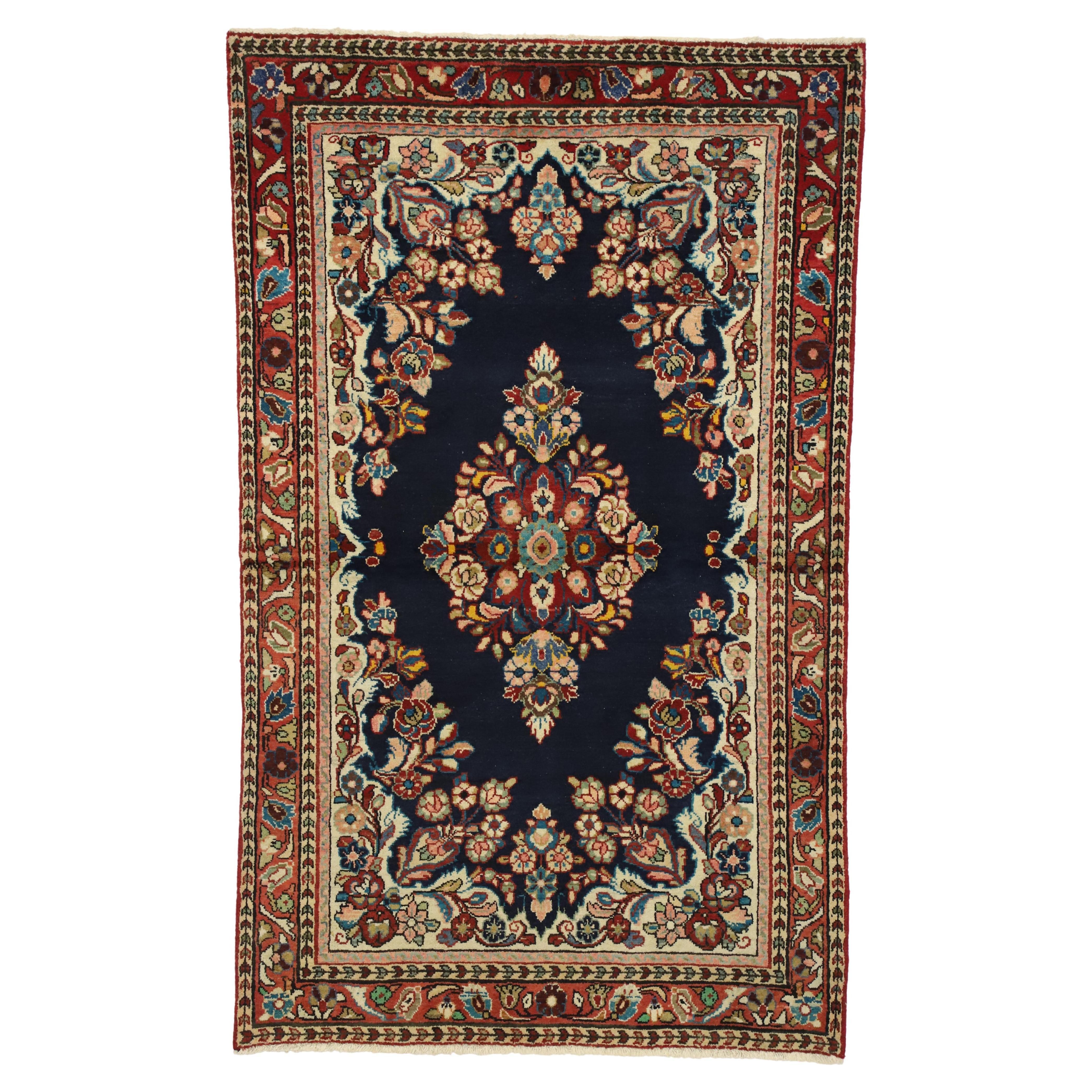 Persischer Mahal-Akzent-Teppich im englischen Landhausstil im Angebot