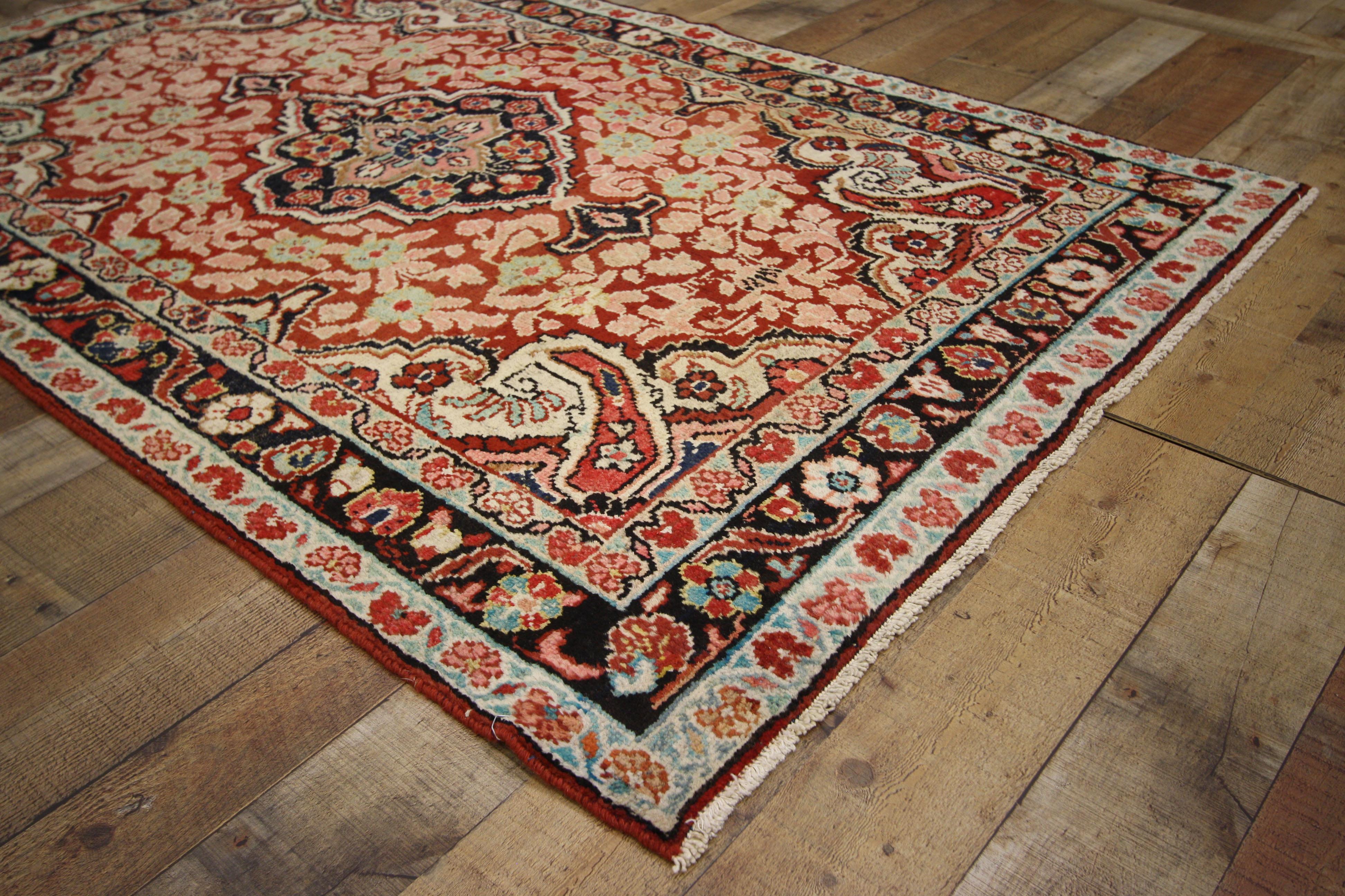 20th Century Vintage Persian Mahal Accent Rug with Traditional Victorian Style For Sale