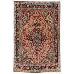 Vintage Persian Mahal Accent Rug with Traditional Victorian Style