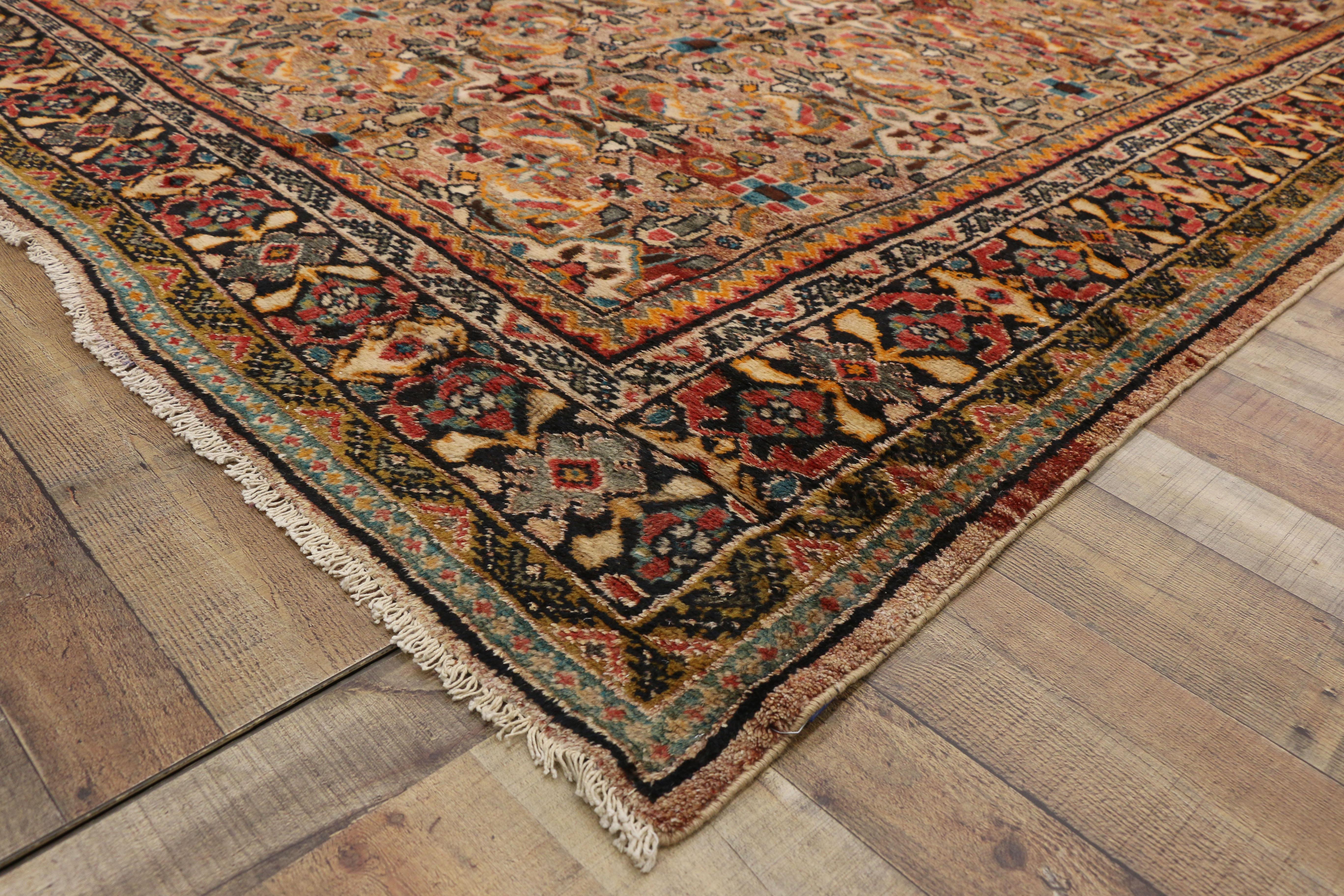 Aesthetic Movement Vintage Persian Mahal Area Rug with Eclectic Modern Northwestern Style For Sale