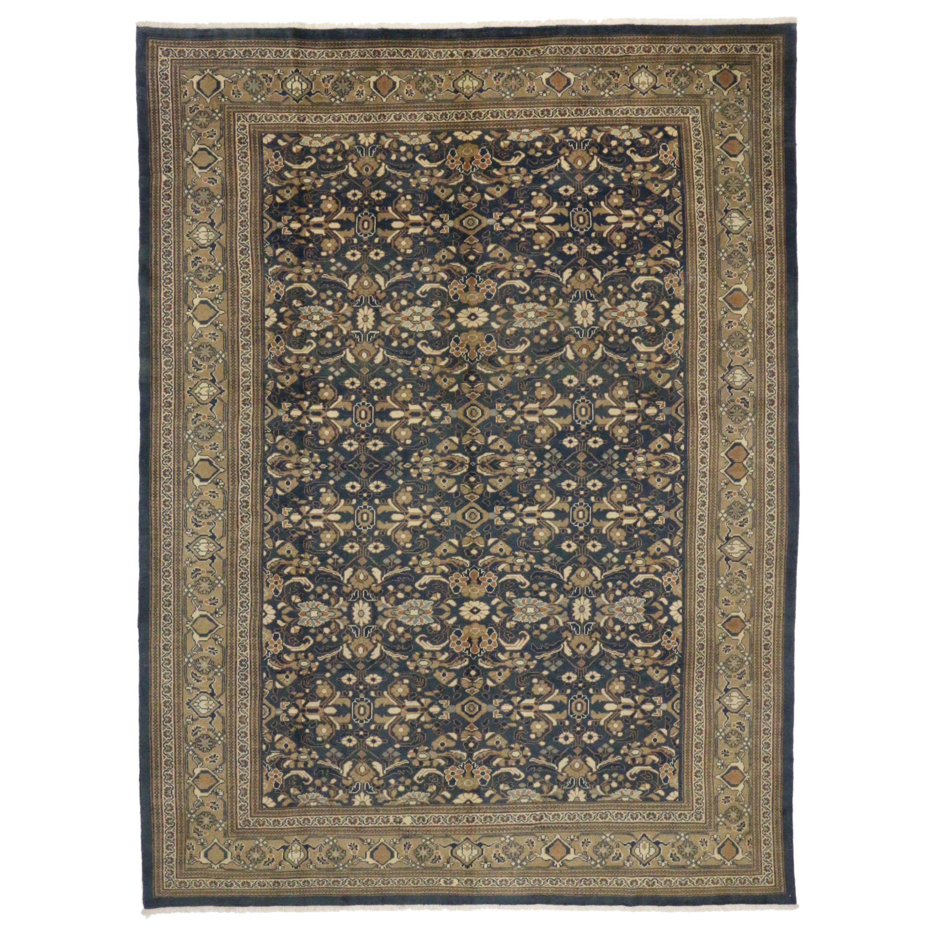Vintage Persian Mahal Area Rug with English Traditional Style For Sale