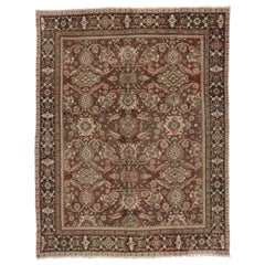 Persischer Mahal-Teppich im Vintage-Stil, warm, im Bungalow-Bauernhandwerk-Stil 