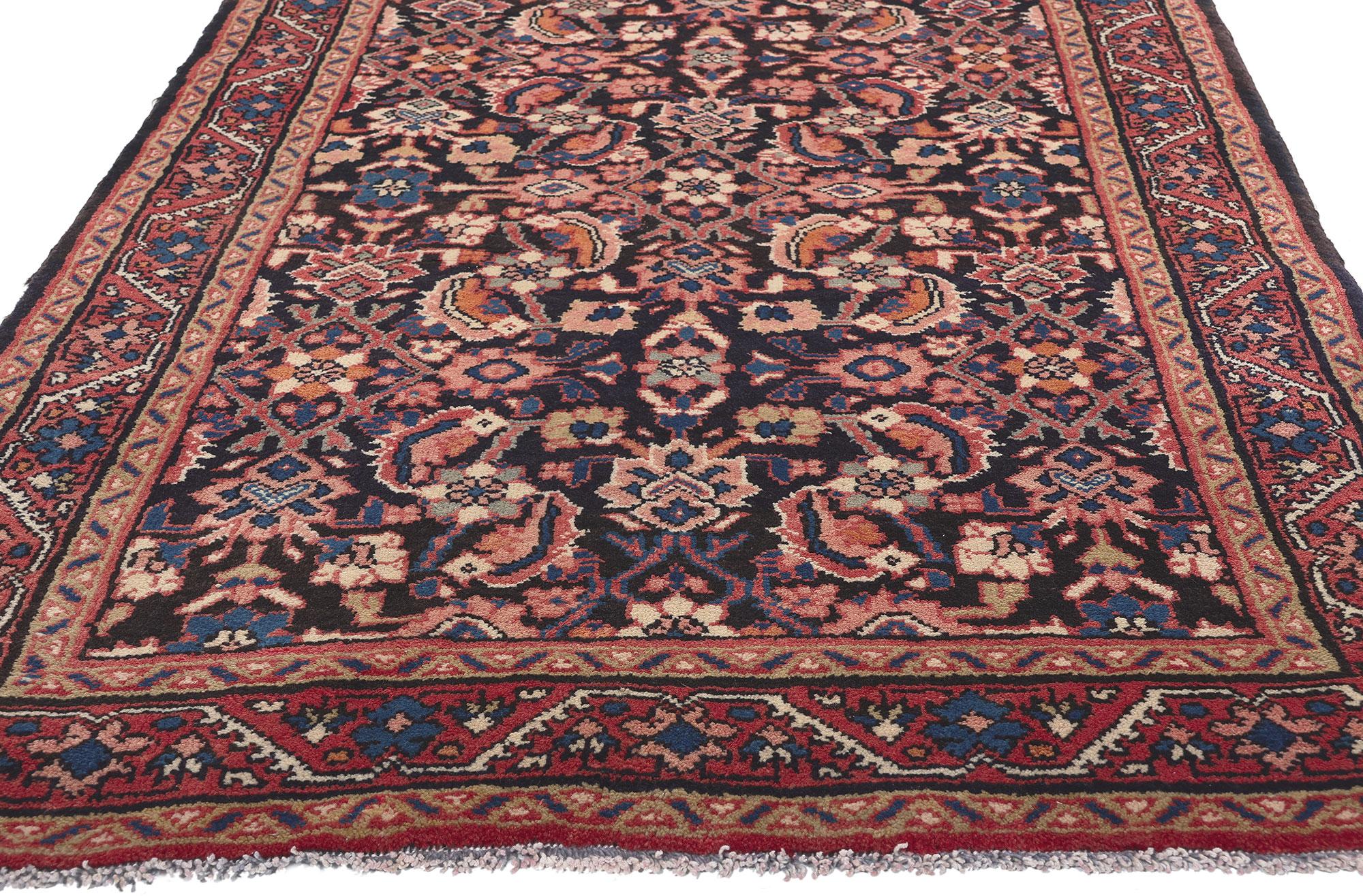 Persischer Mahal-Teppich im Vintage-Stil, 03'08 x 10'06 (Handgeknüpft) im Angebot
