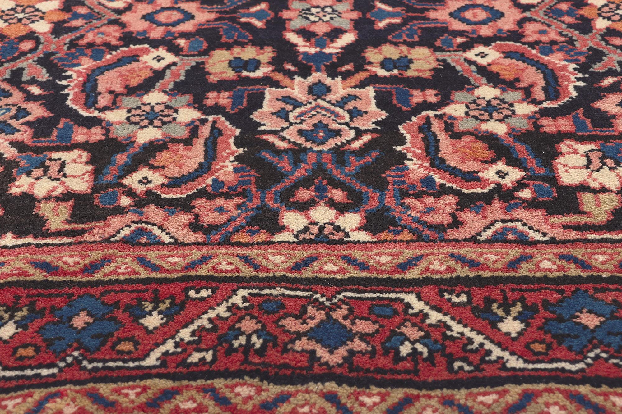 Persischer Mahal-Teppich im Vintage-Stil, 03'08 x 10'06 im Zustand „Gut“ im Angebot in Dallas, TX