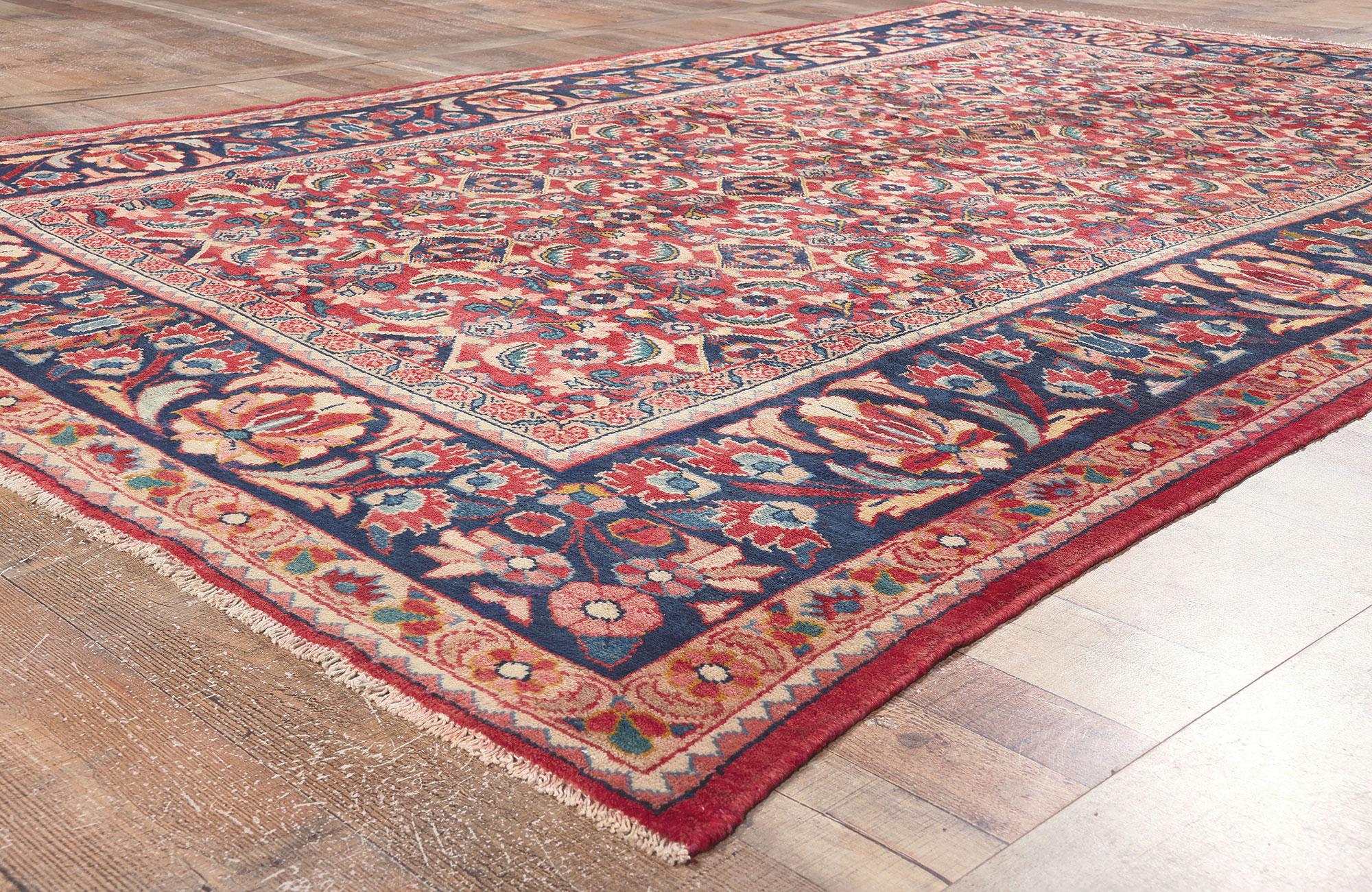 Persischer Mahal-Teppich im traditionellen Stil der 1960er Jahre, Vintage (Wolle) im Angebot