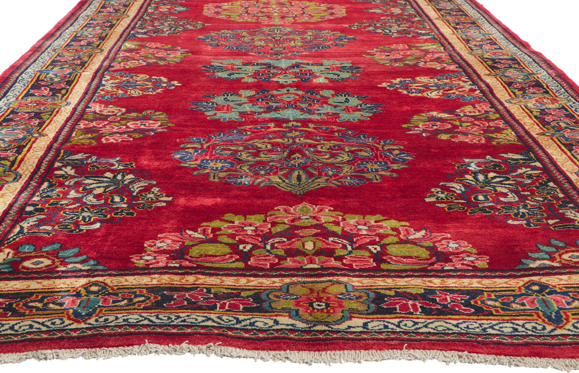Hand-Knotted Vintage Persian Mahal Gallery Rug For Sale