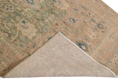 Vintage Persian Mahal Handmade Peach Medallion Wool Runner