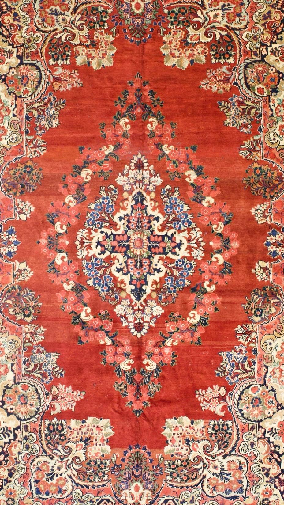 Vintage Persisch Mahal Teppich 10'10 x 17'7 im Zustand „Gut“ im Angebot in New York, NY