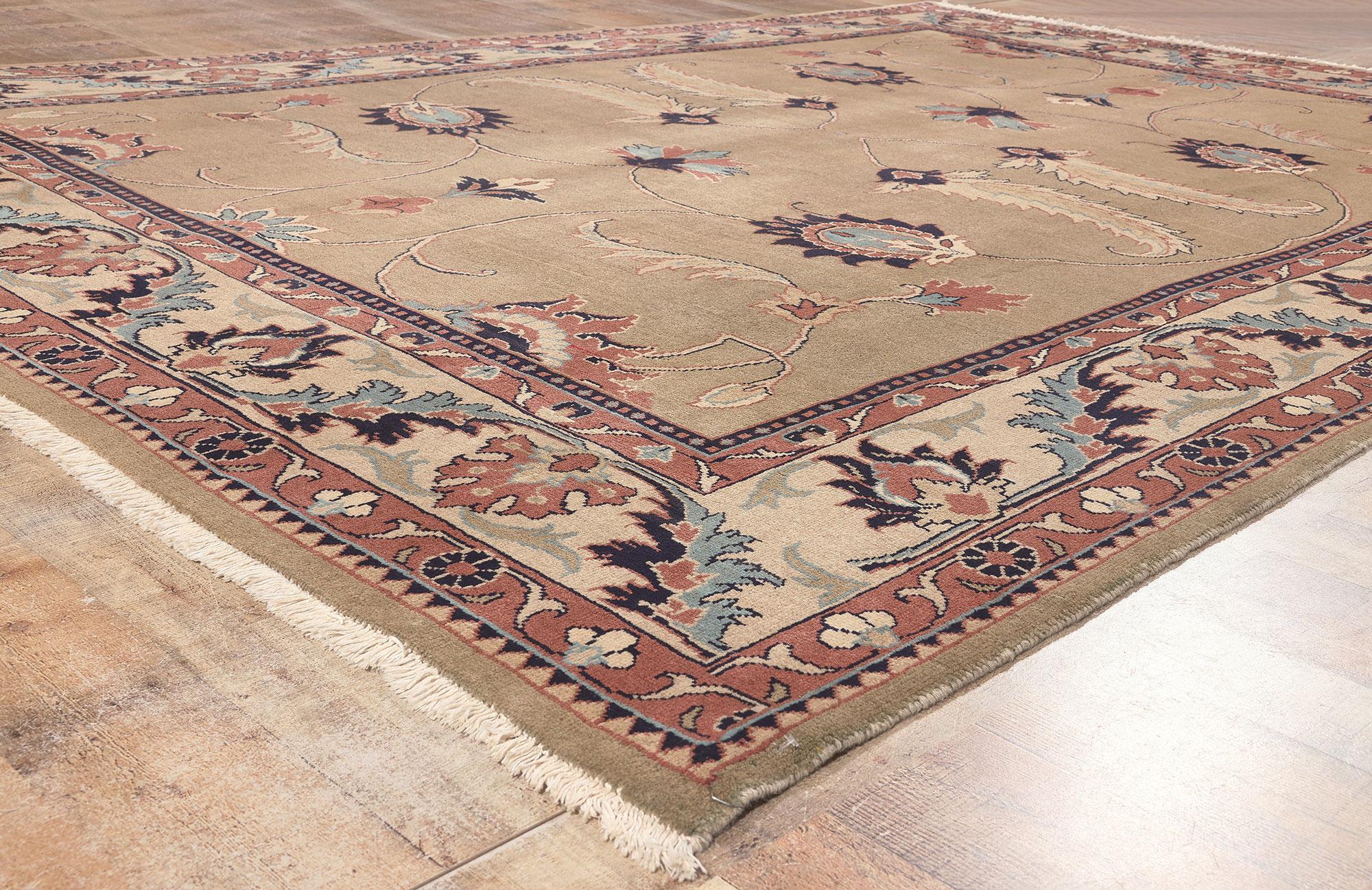 Persischer Mahal-Teppich im Vintage-Stil, Jugendstil mit biophilem Design (Wolle) im Angebot