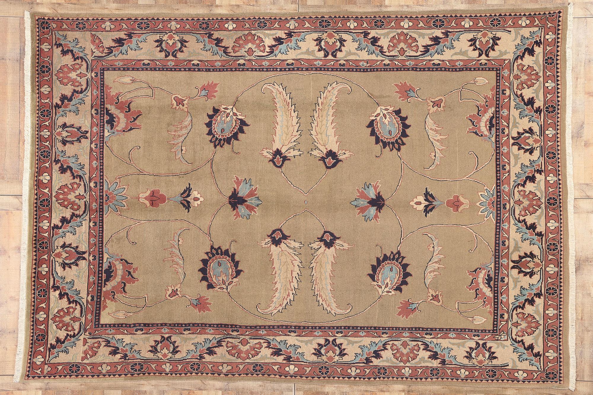 Vintage Persian Mahal Rug, Art Nouveau Meets Biophilic Design For Sale 3