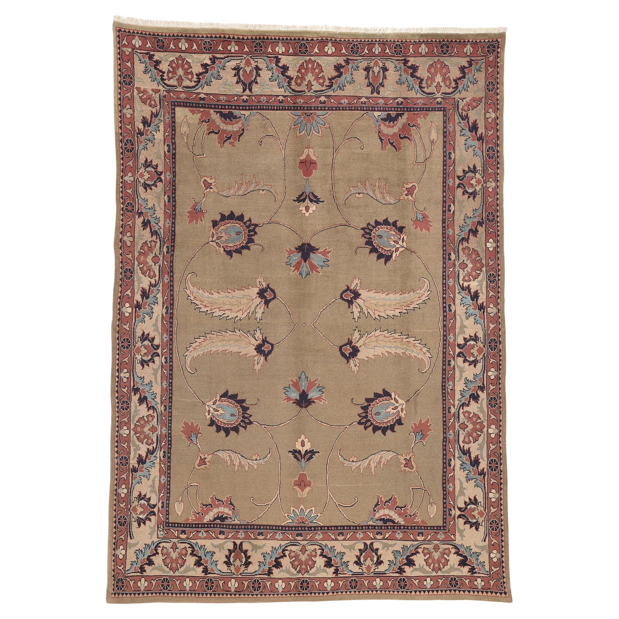 Vintage Persian Mahal Rug, Art Nouveau Meets Biophilic Design