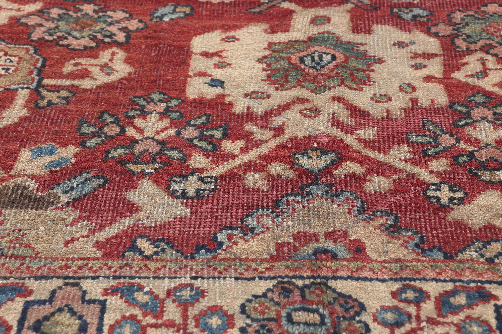 20th Century Vintage Persian Mahal Rug, Effortlessly Chic Meets Rustic Sensibility For Sale