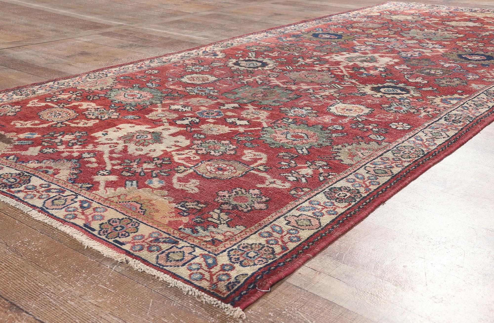 Vintage Persian Mahal Rug, Effortlessly Chic Meets Rustic Sensibility For Sale 1