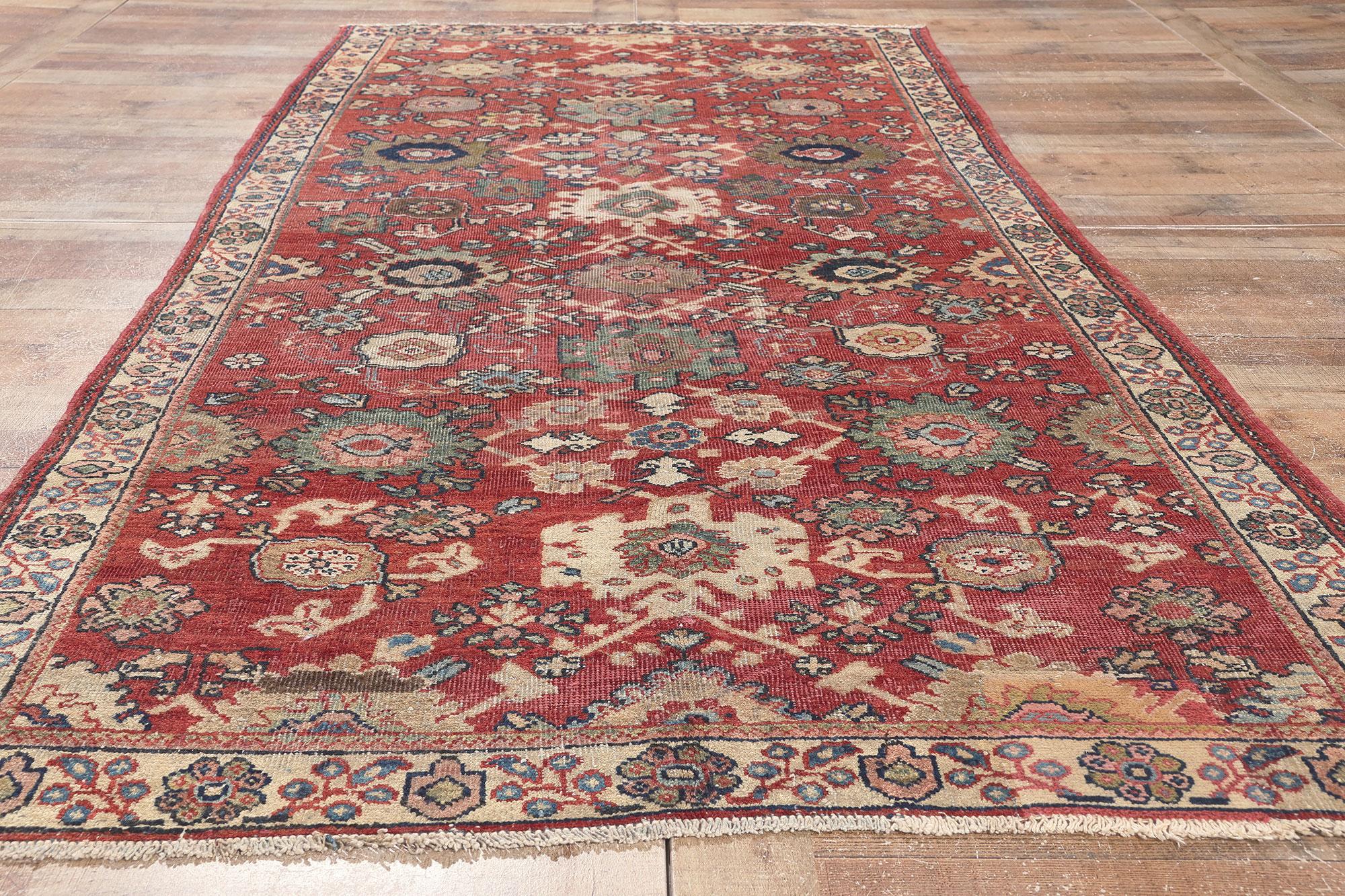 Vintage Persian Mahal Rug, Effortlessly Chic Meets Rustic Sensibility For Sale 2