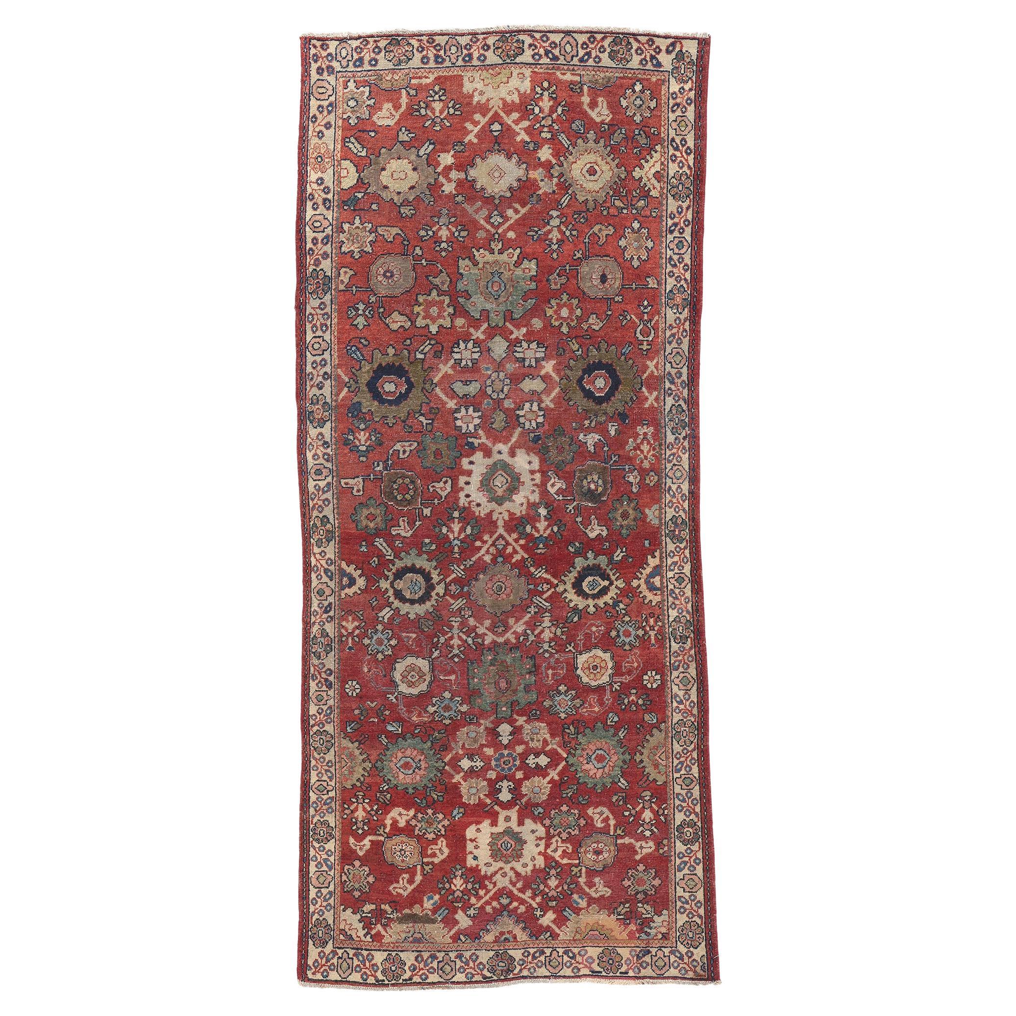 Vintage Persian Mahal Rug, Effortlessly Chic Meets Rustic Sensibility For Sale