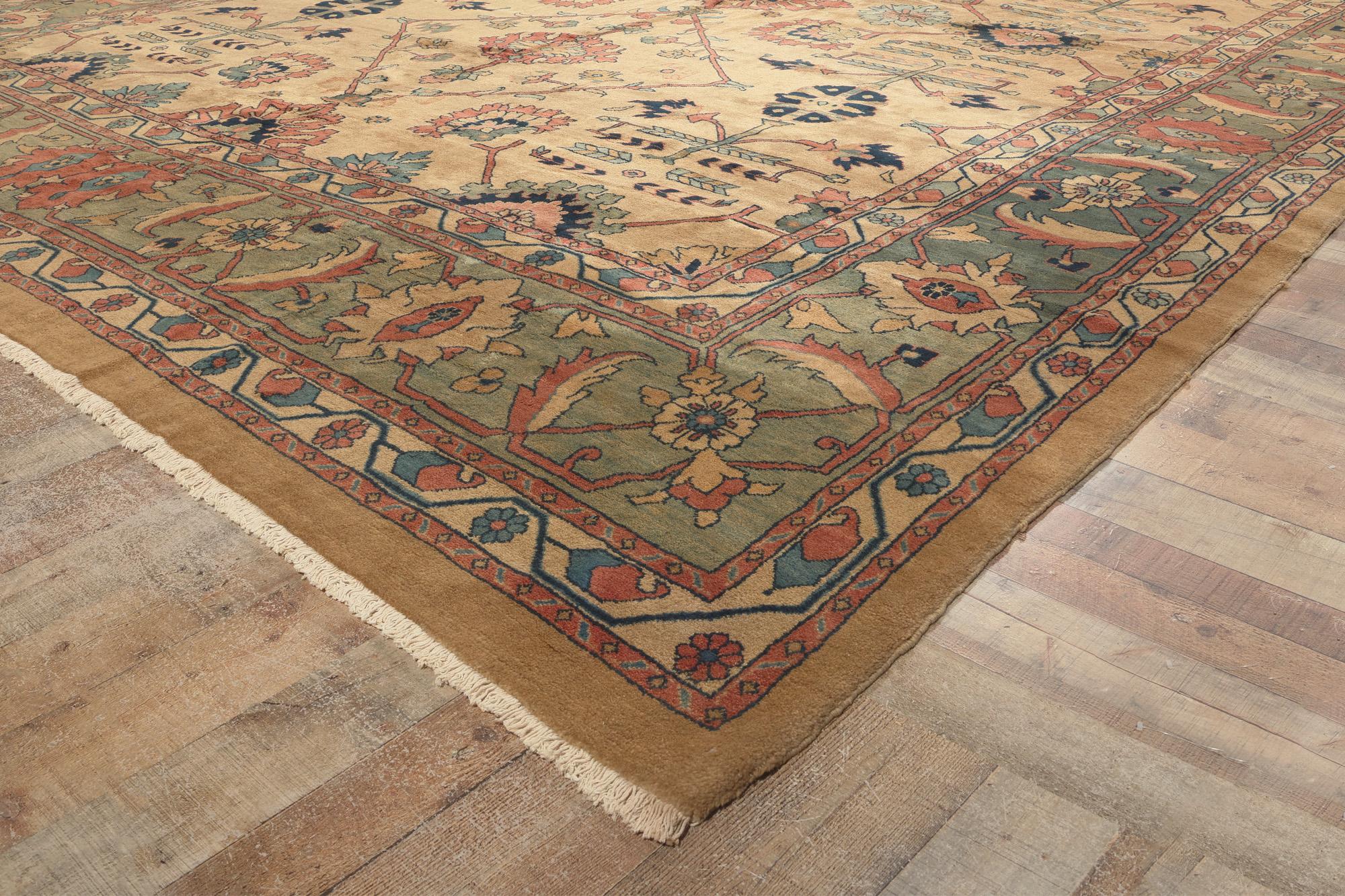 Tappeto Mahal persiano vintage in tonalità terra, 13'04 x 18'04 in vendita 1