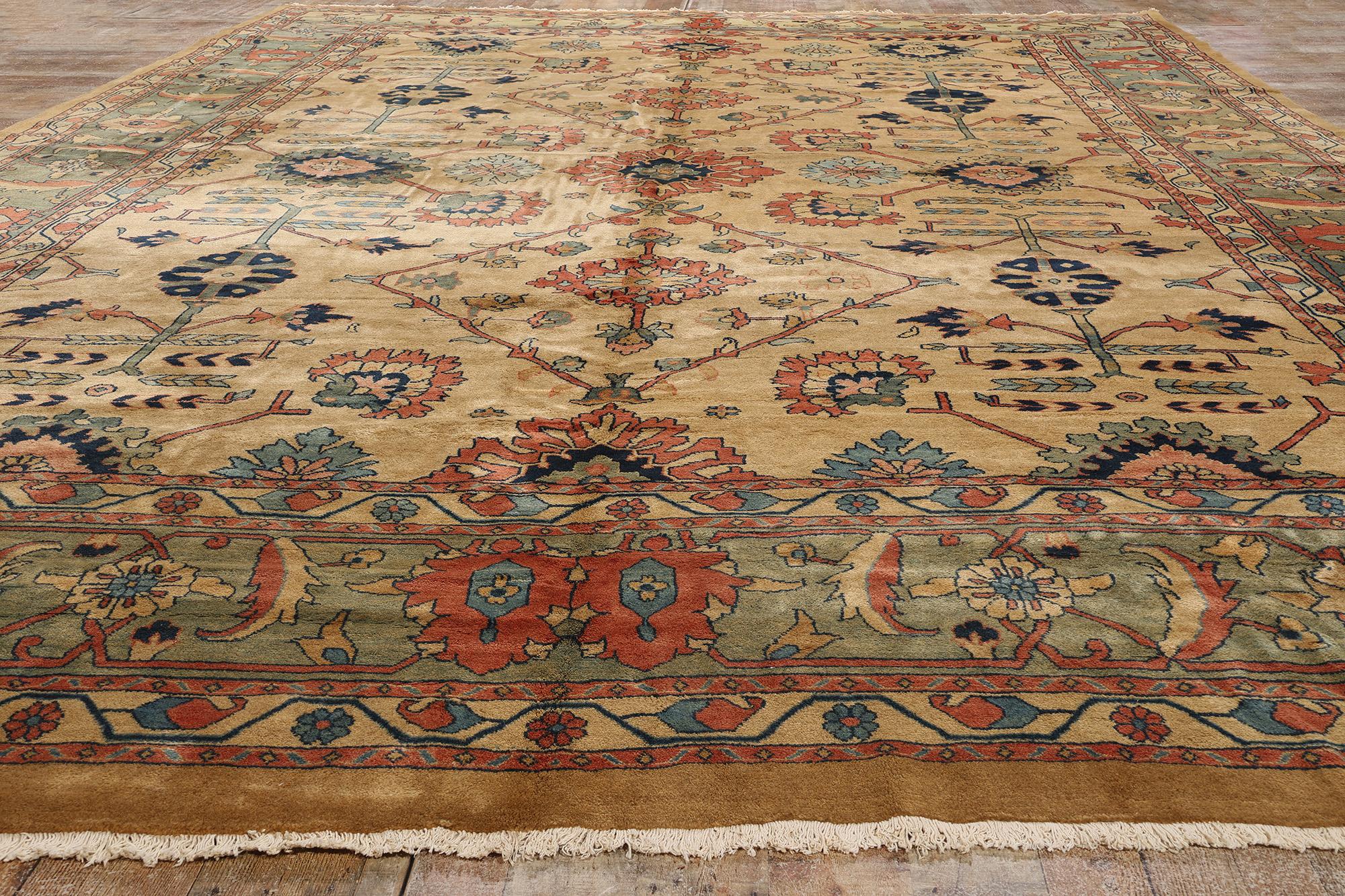 Tappeto Mahal persiano vintage in tonalità terra, 13'04 x 18'04 in vendita 2