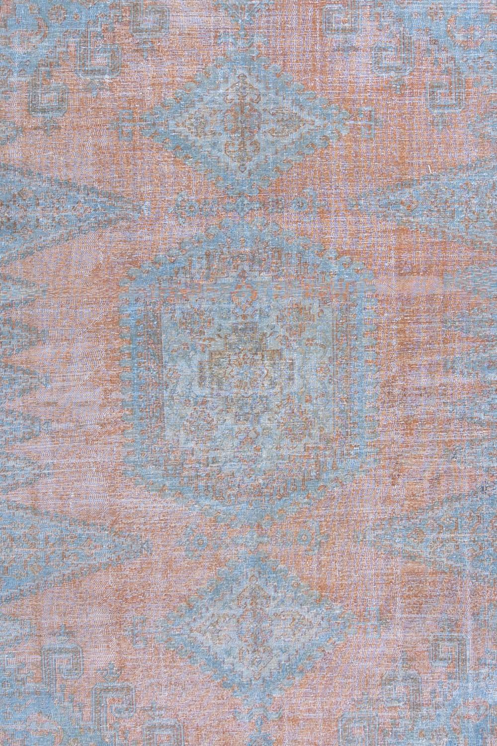 Age: Circa 1940

Colors: blue-gray, salmon

Pile: low-medium 

Wear Notes: 4

Material: wool on cotton

Oversize antique Persian Mahal with a subdued color palette. 

Wear Guide:
Vintage and antique rugs are by nature, pre-loved and may