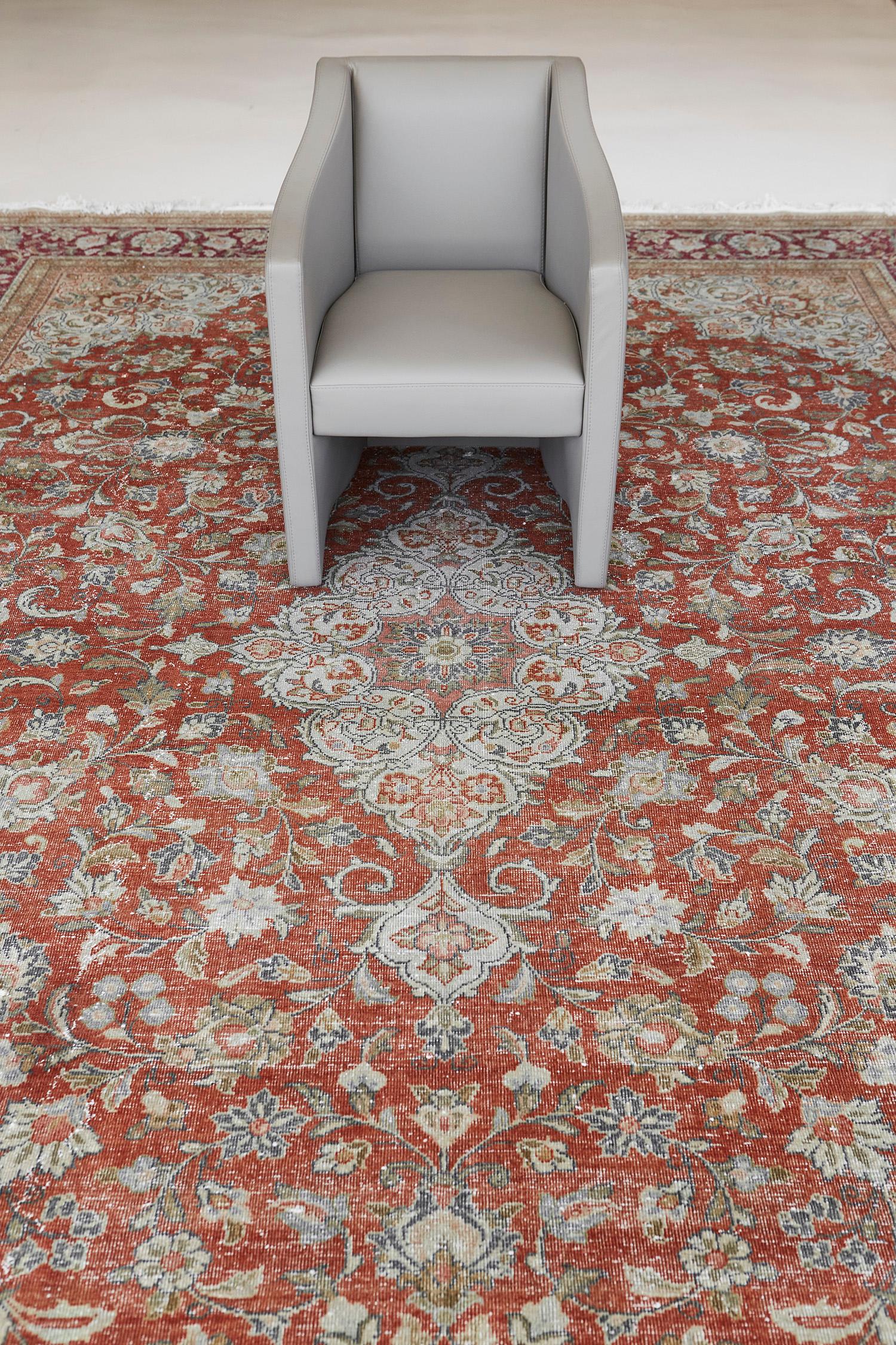 Hand-Knotted Vintage Persian Mahal Rug