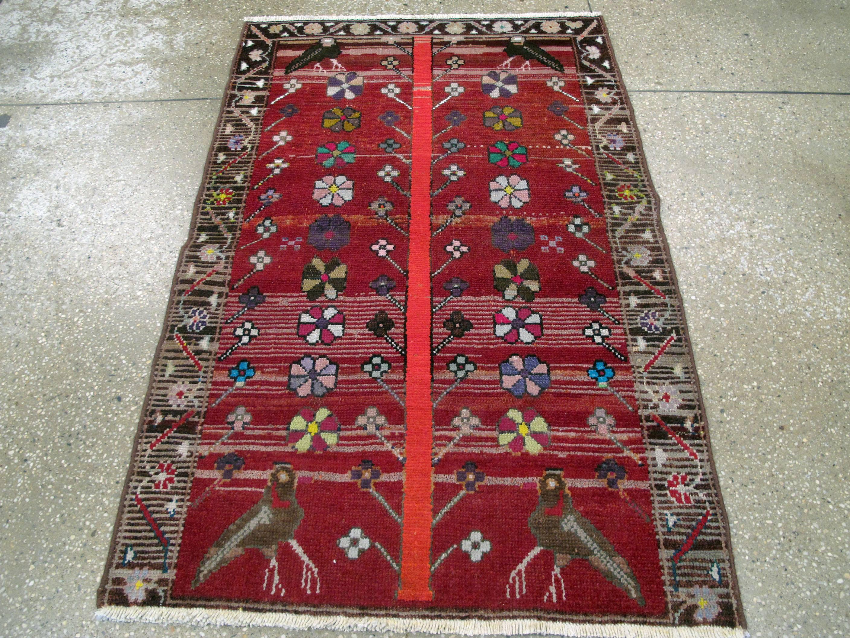 Hand-Knotted Vintage Persian Mahal Rug For Sale