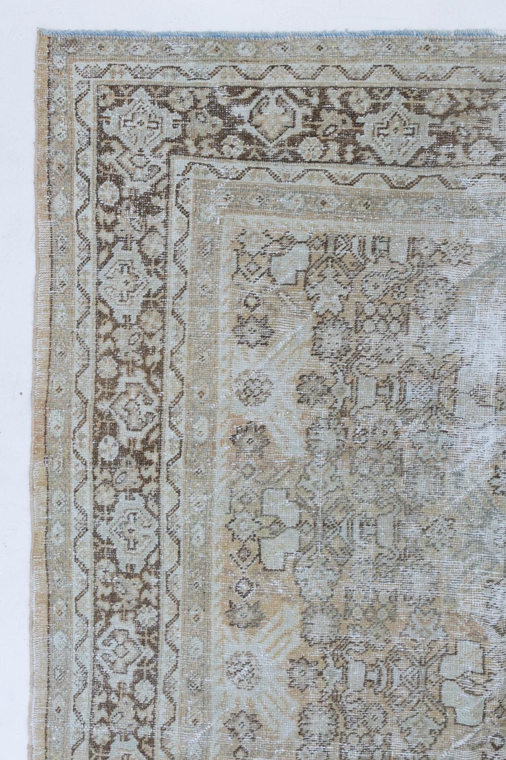 Hand-Woven Vintage Persian Mahal Rug For Sale