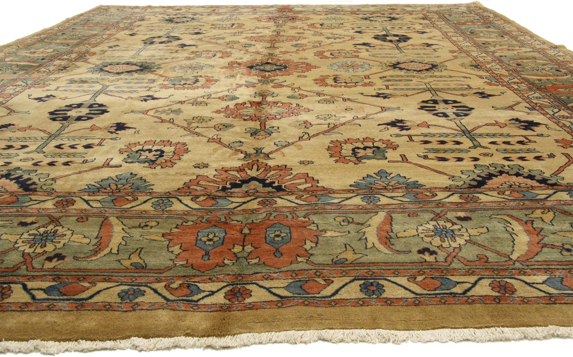 Hand-Knotted Vintage Persian Mahal Rug  For Sale