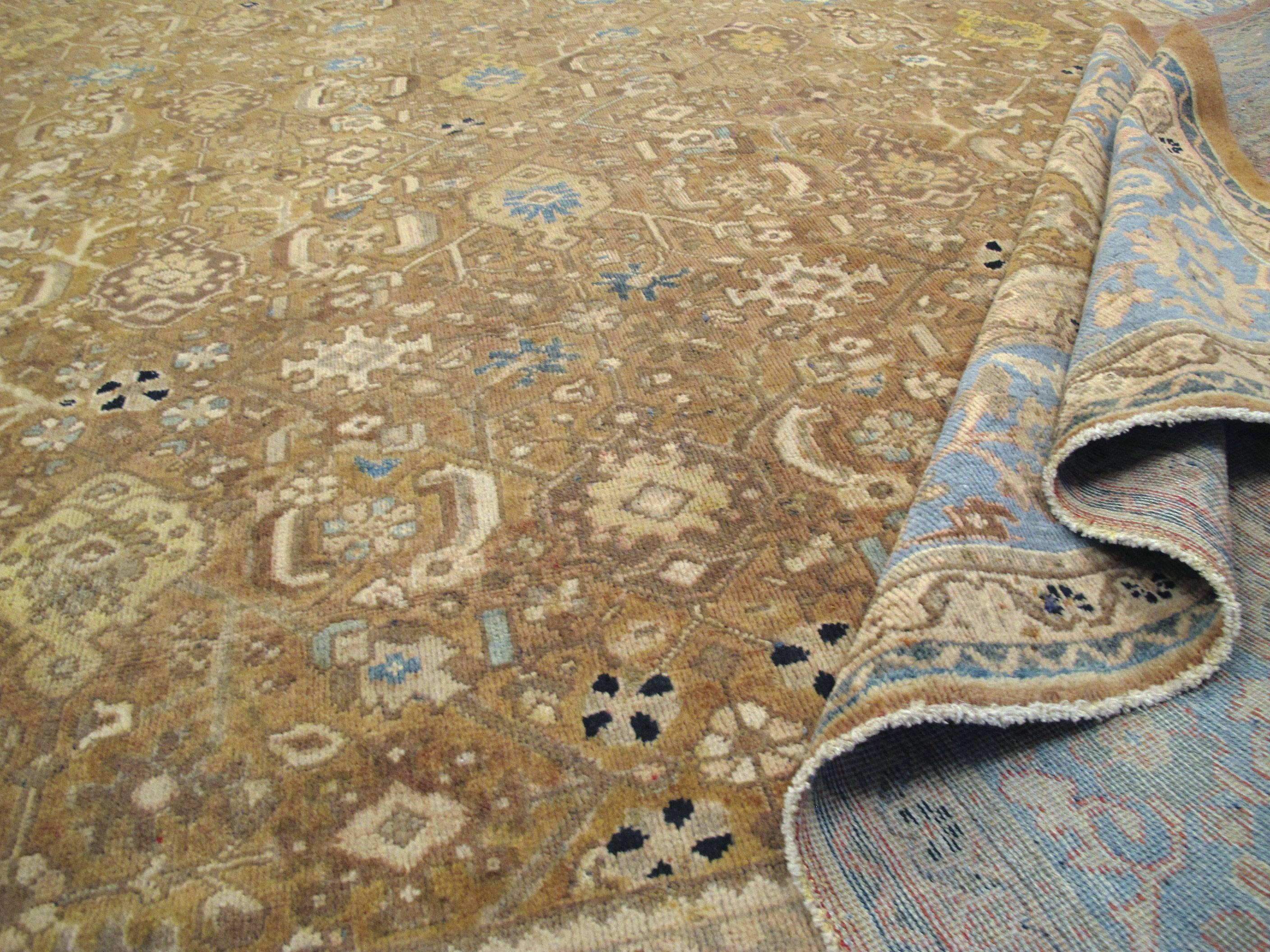 Hand-Knotted Vintage Persian Mahal Rug