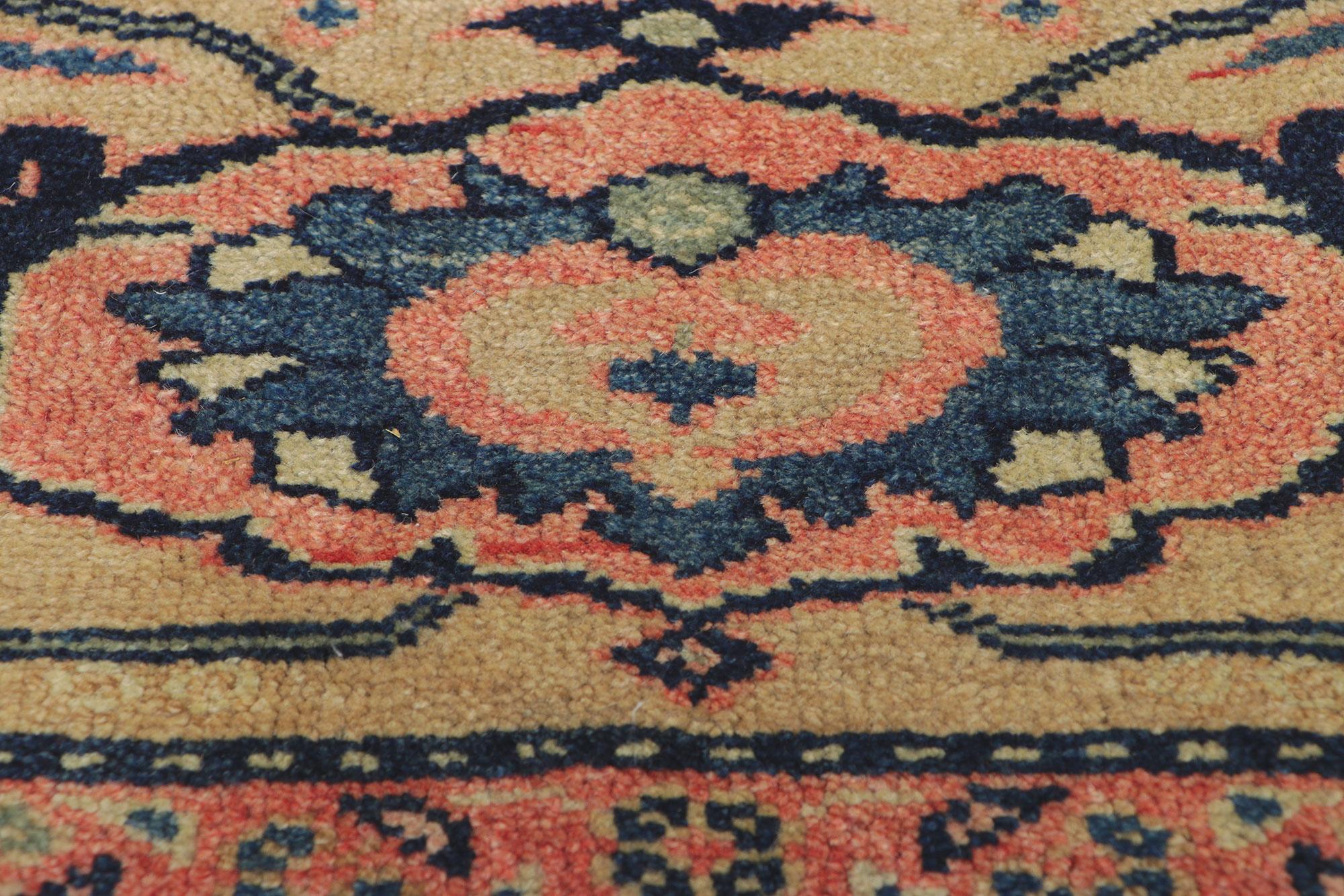 20th Century Vintage Persian Mahal Rug, Sophisticated Serenity Meets Elizabethan Elegance For Sale