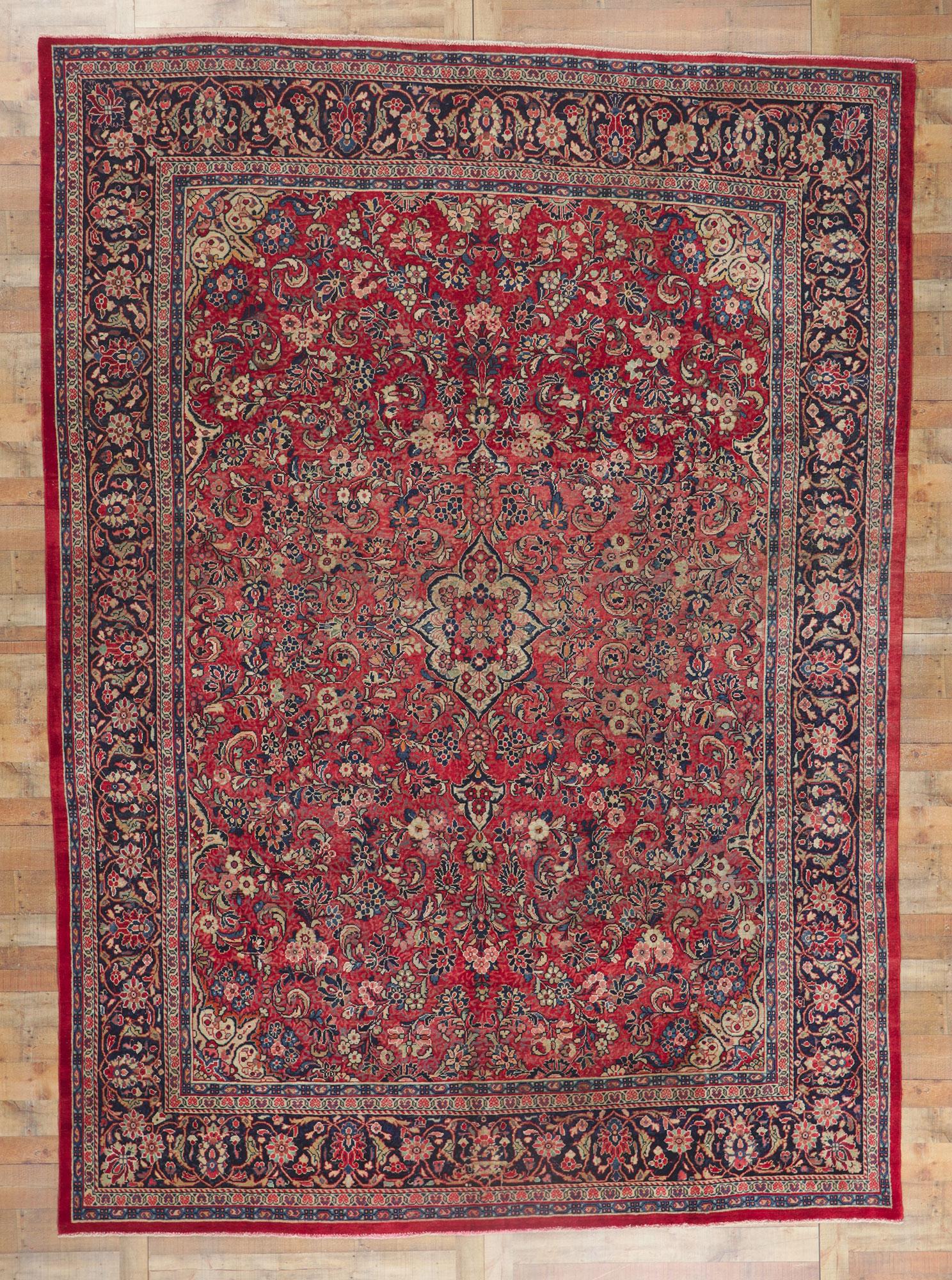 Vintage Persian Mahal Rug In Good Condition For Sale In Dallas, TX