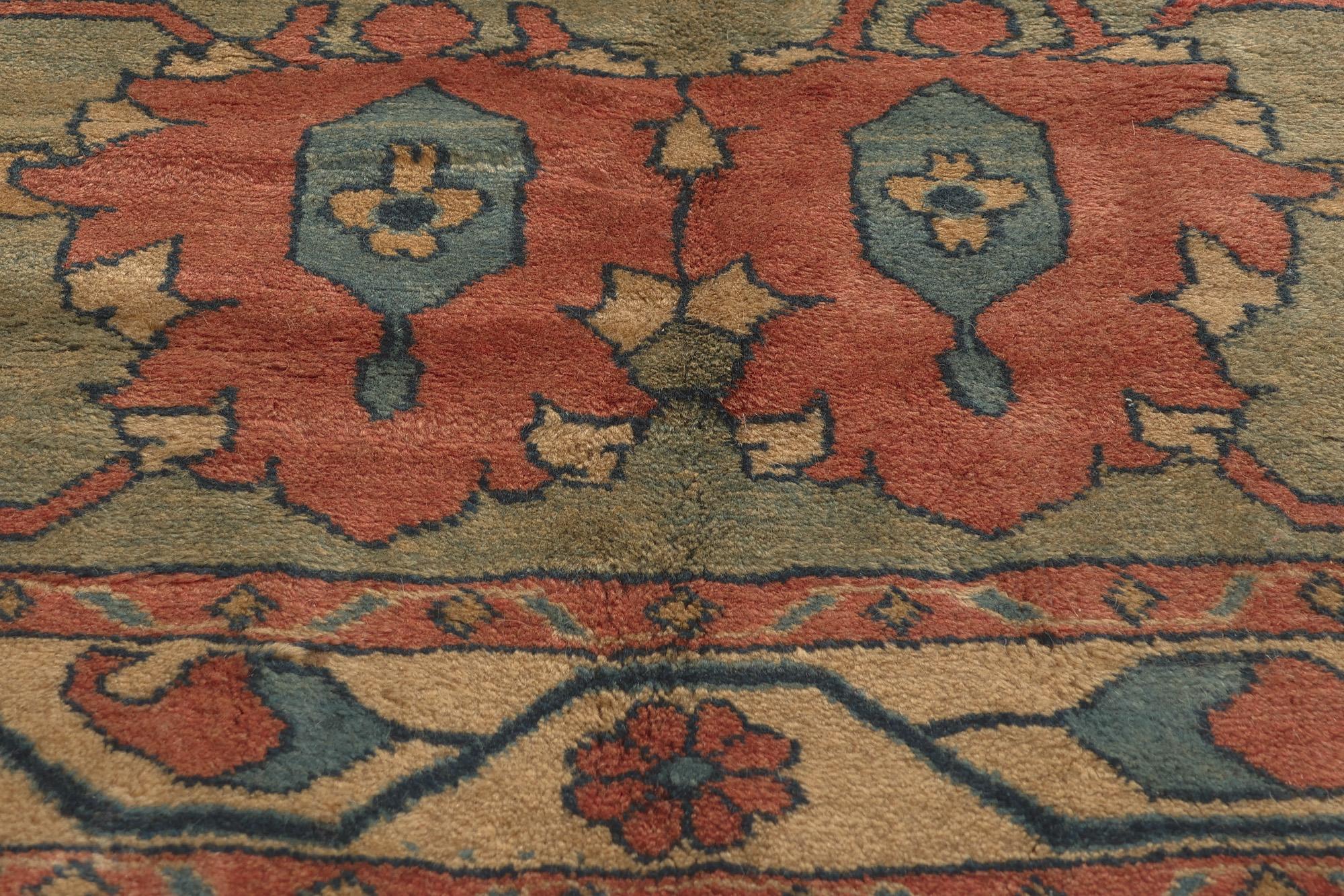 Tappeto Mahal persiano vintage in tonalità terra, 13'04 x 18'04 In condizioni buone in vendita a Dallas, TX