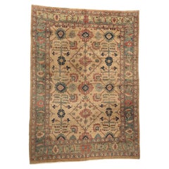 Alfombra Persa Mahal Vintage Tono Tierra, 13'04 x 18'04