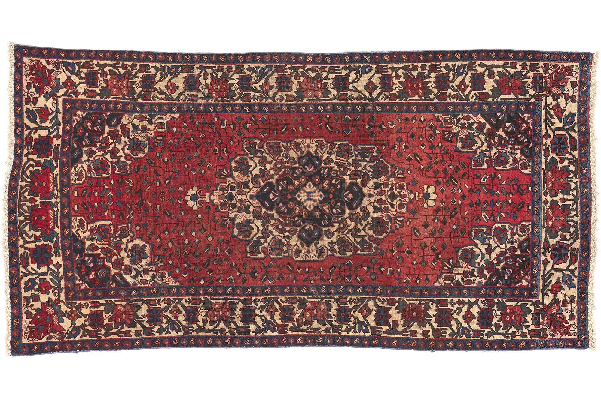 Vintage Persian Mahal Rug, Perpetually Posh Meets Elizabethan Style For Sale 3