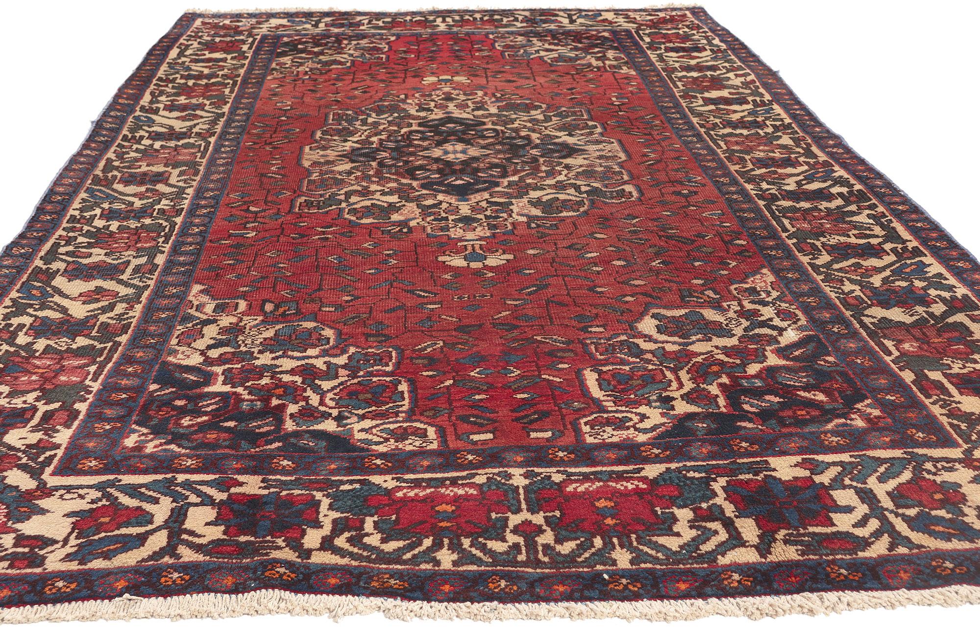 Modern Vintage Persian Mahal Rug, Perpetually Posh Meets Elizabethan Style For Sale