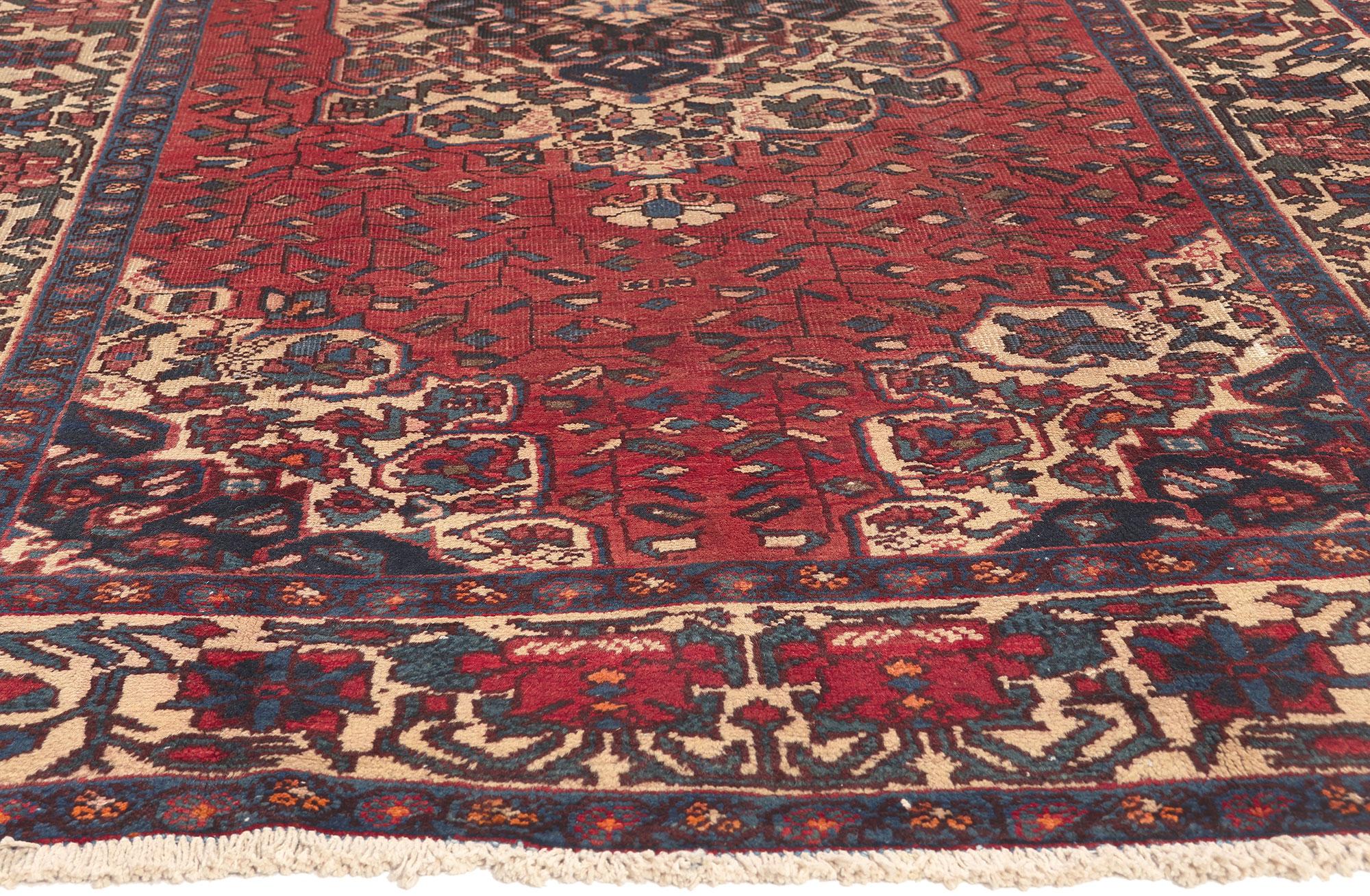 Hand-Knotted Vintage Persian Mahal Rug, Perpetually Posh Meets Elizabethan Style For Sale