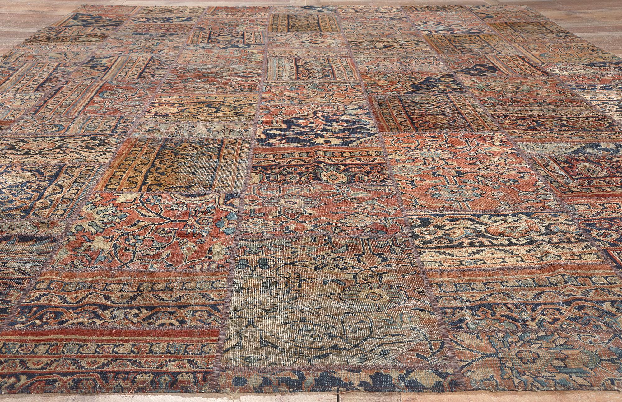 Vintage Persian Mahal Rug, Rugged Beauty Meets Rustic Modern Industrial For Sale 2