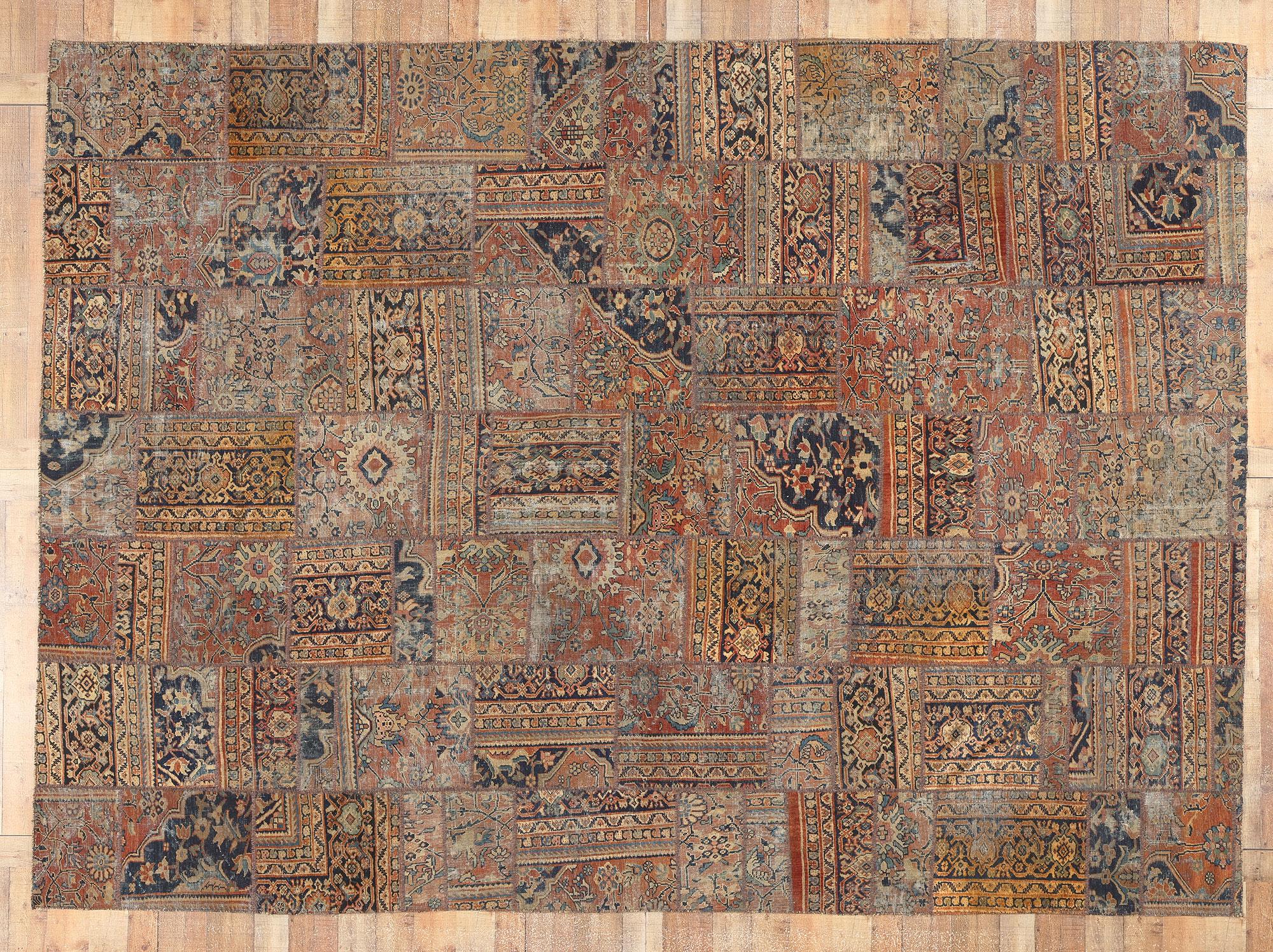 Vintage Persian Mahal Rug, Rugged Beauty Meets Rustic Modern Industrial For Sale 3