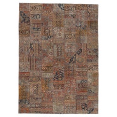 Persischer Mahal-Teppich im Vintage-Stil, Rugged Beauty Meets Rustikaler Modern Industrial