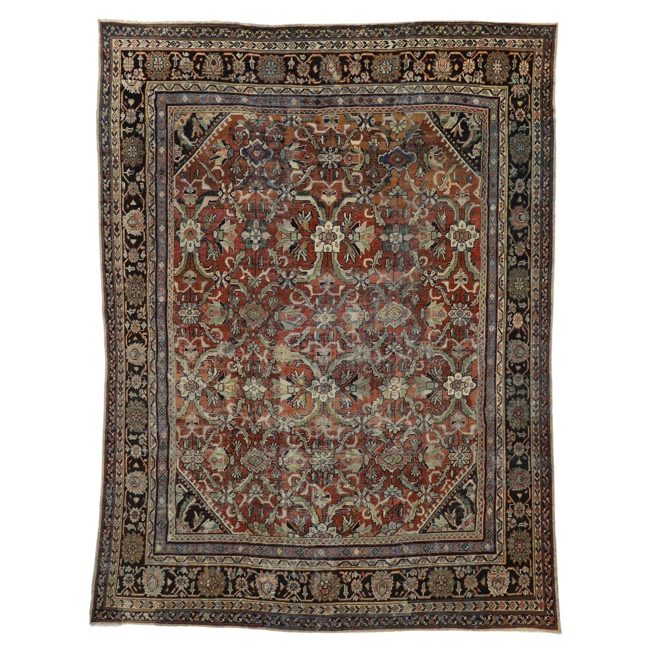 Vintage Persian Mahal Rug, Timeless Elegance Meets Relaxed Refinement For Sale