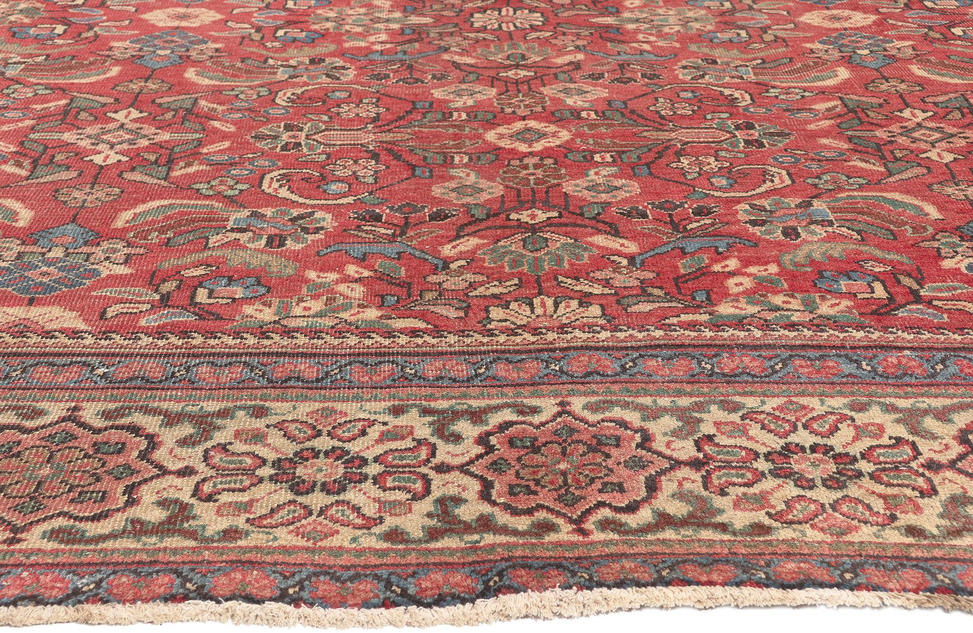 Hand-Knotted Vintage Persian Mahal Rug, Traditional Elegance Meets Subtle Sophistication